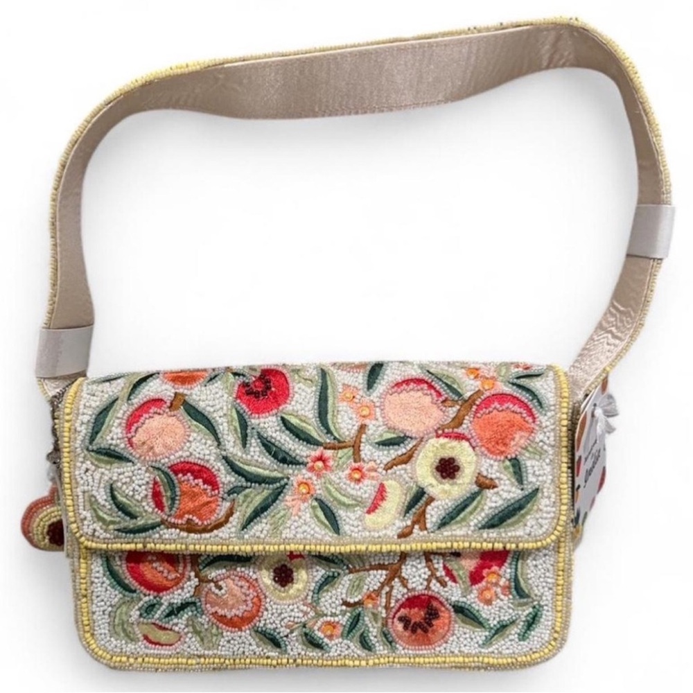 Peach Fruit Beaded Bag NWT